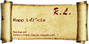 Rapp Lúcia névjegykártya
